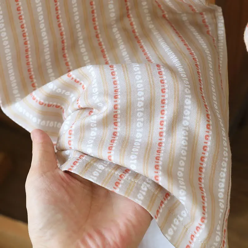 Passendes Loungewear-Set aus gestreifter Baumwollgaze