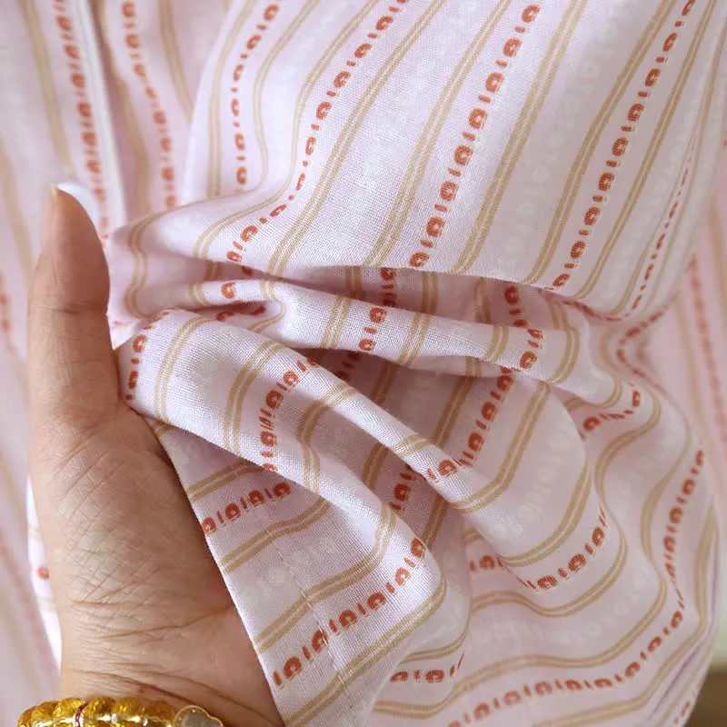 Passendes Loungewear-Set aus gestreifter Baumwollgaze