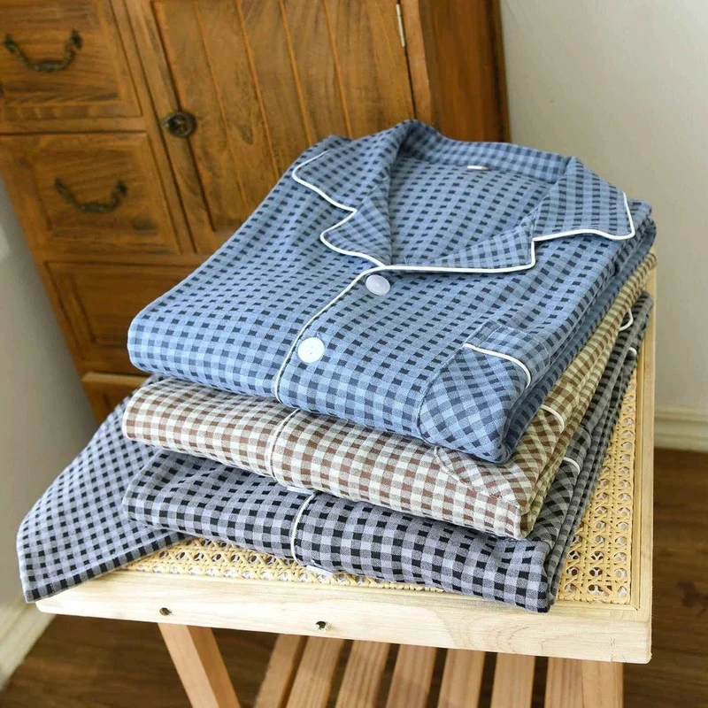 Klassisches kariertes Unisex-Loungewear-Set
