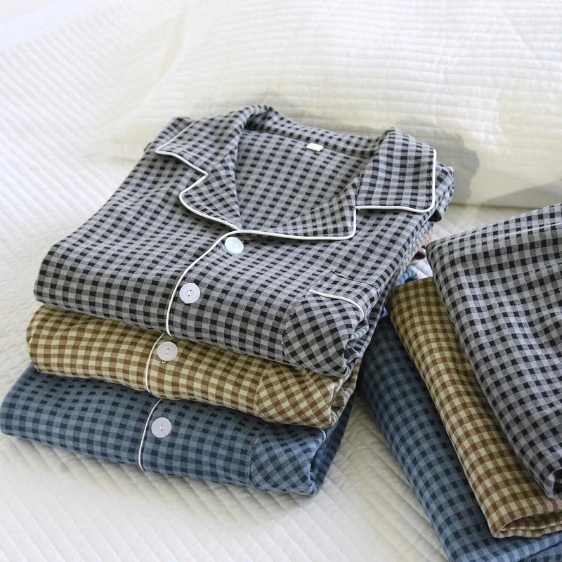 Klassisches kariertes Unisex-Loungewear-Set