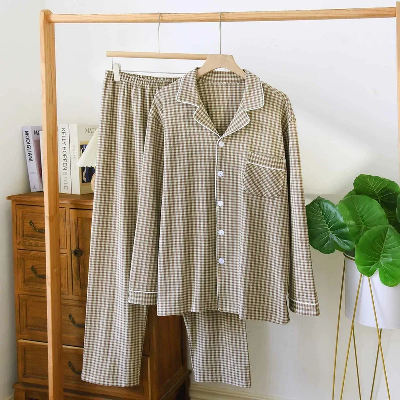 Klassisches kariertes Unisex-Loungewear-Set