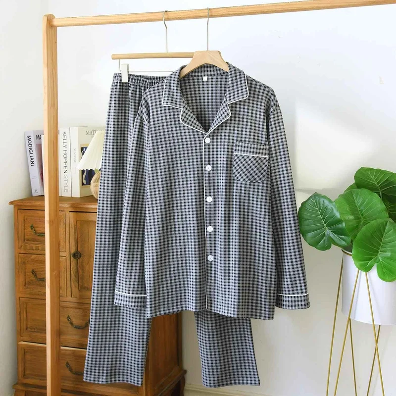 Klassisches kariertes Unisex-Loungewear-Set