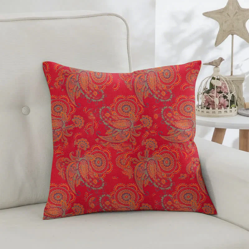 Quadratische Kissenbezüge aus Baumwolljacquard mit Paisley-Print (2 Stück)