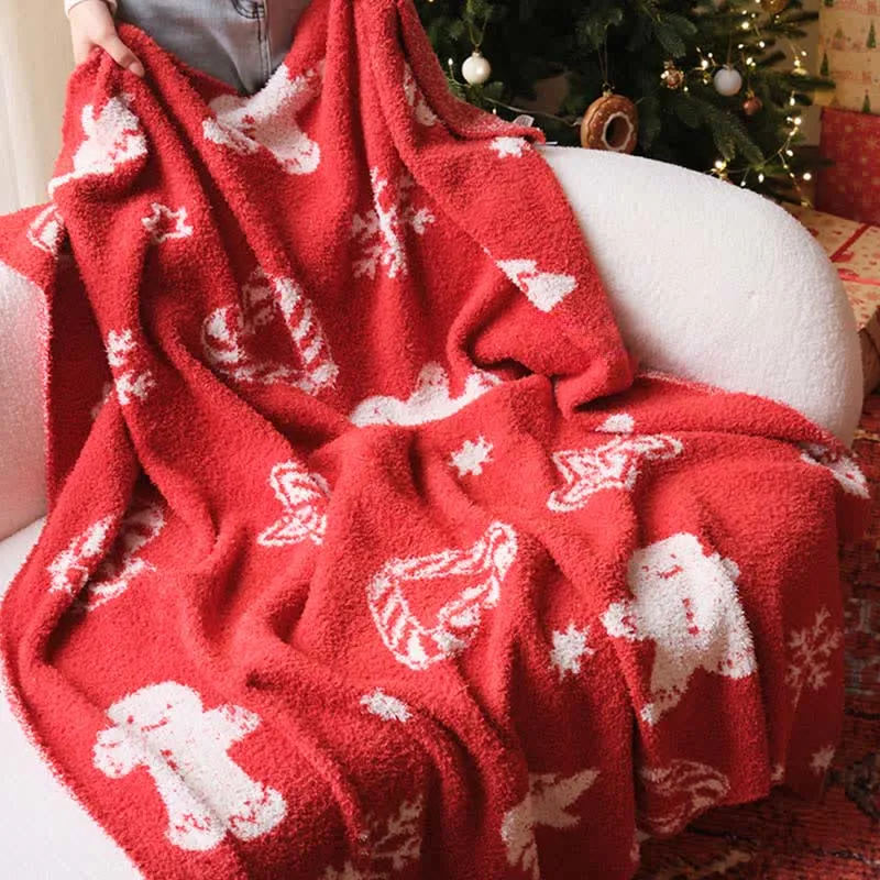 Weihnachts-Lebkuchenmann-Strickdecke