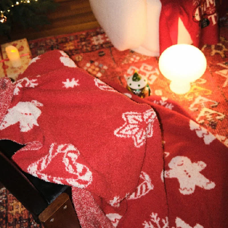 Weihnachts-Lebkuchenmann-Strickdecke