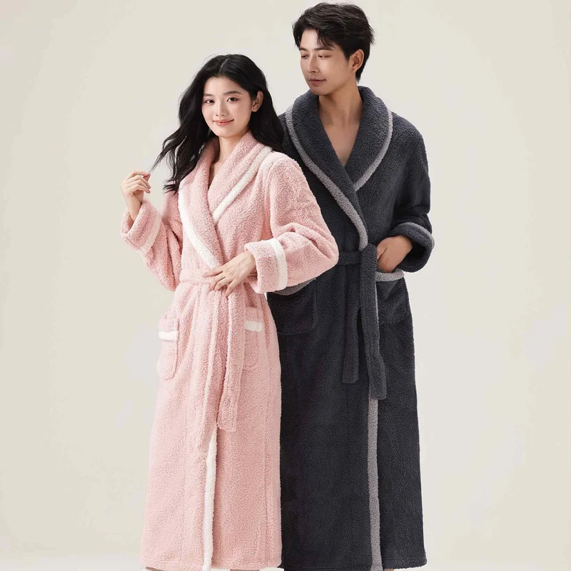 Unisex Fleece Plüsch-Bademantel