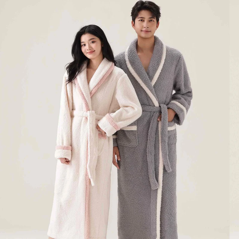 Unisex Fleece Plüsch-Bademantel