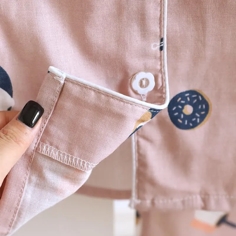 Passendes Loungewear-Set aus Baumwolle mit Cartoon-Katze