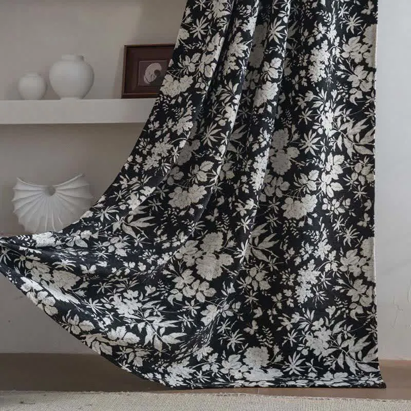 Jacquard-Vorhang im pastoralen Stil mit Blumenmuster