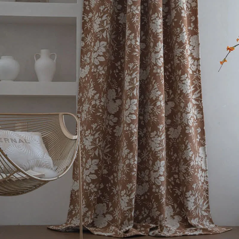 Jacquard-Vorhang im pastoralen Stil mit Blumenmuster