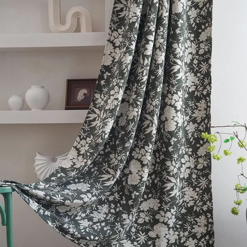 Jacquard-Vorhang im pastoralen Stil mit Blumenmuster