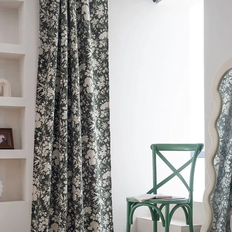 Jacquard-Vorhang im pastoralen Stil mit Blumenmuster
