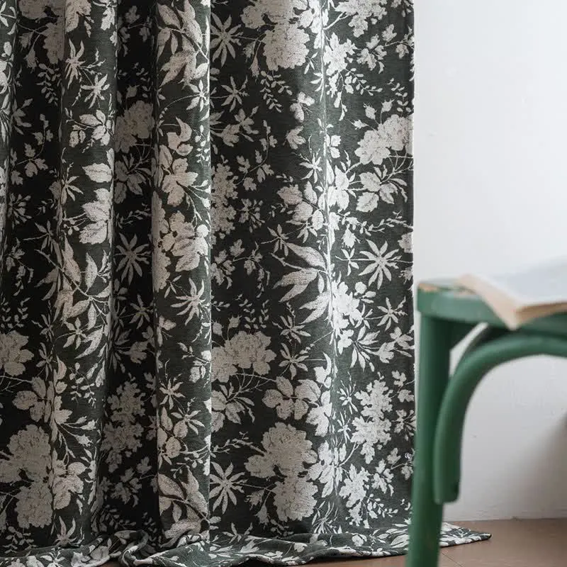 Jacquard-Vorhang im pastoralen Stil mit Blumenmuster