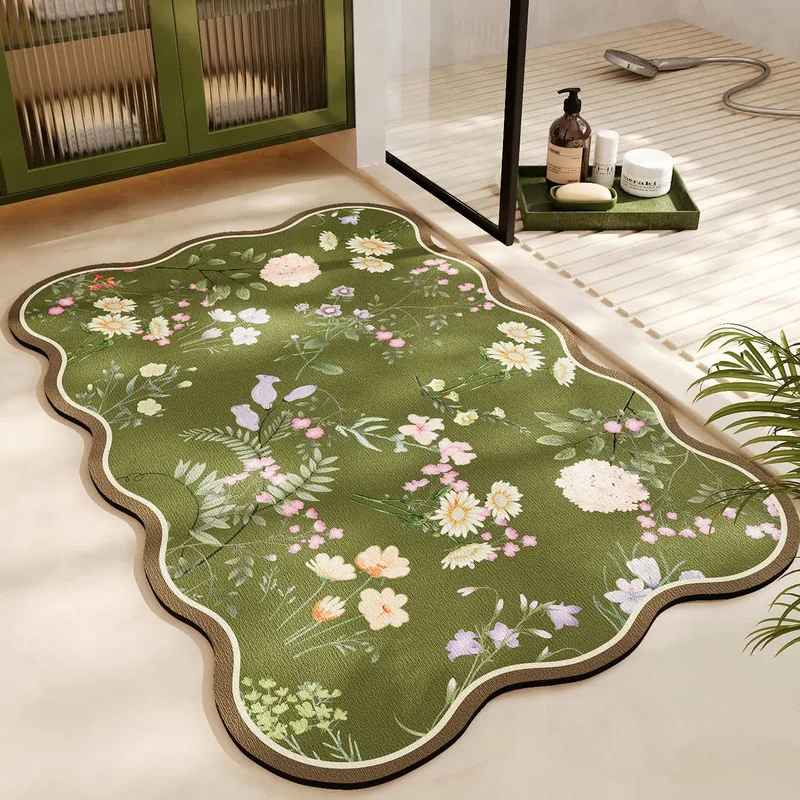 Diatom Mud Anti-Rutsch-Badematte mit Blumenmuster