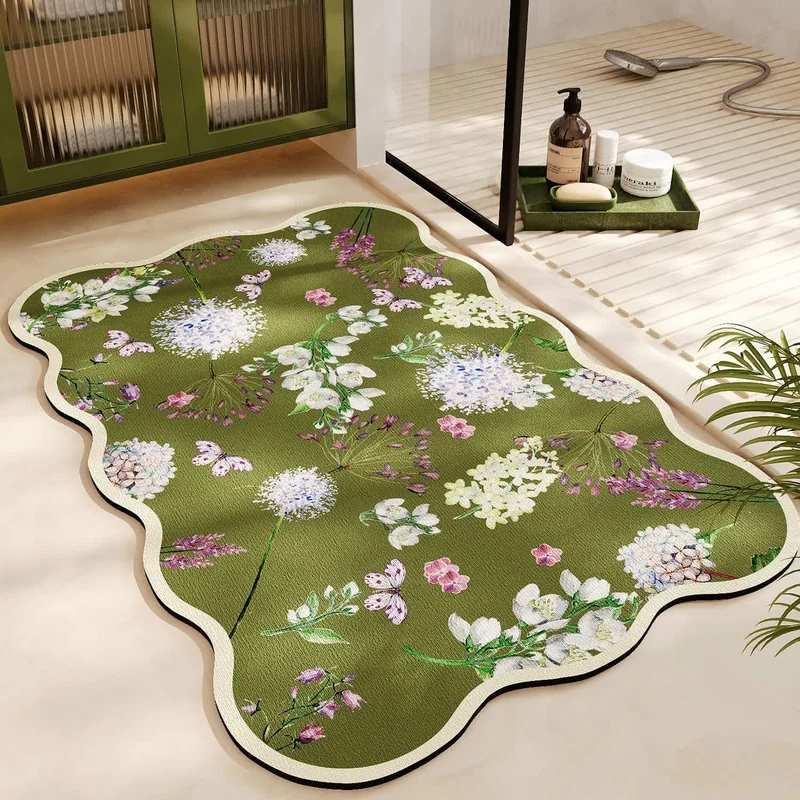 Diatom Mud Anti-Rutsch-Badematte mit Blumenmuster