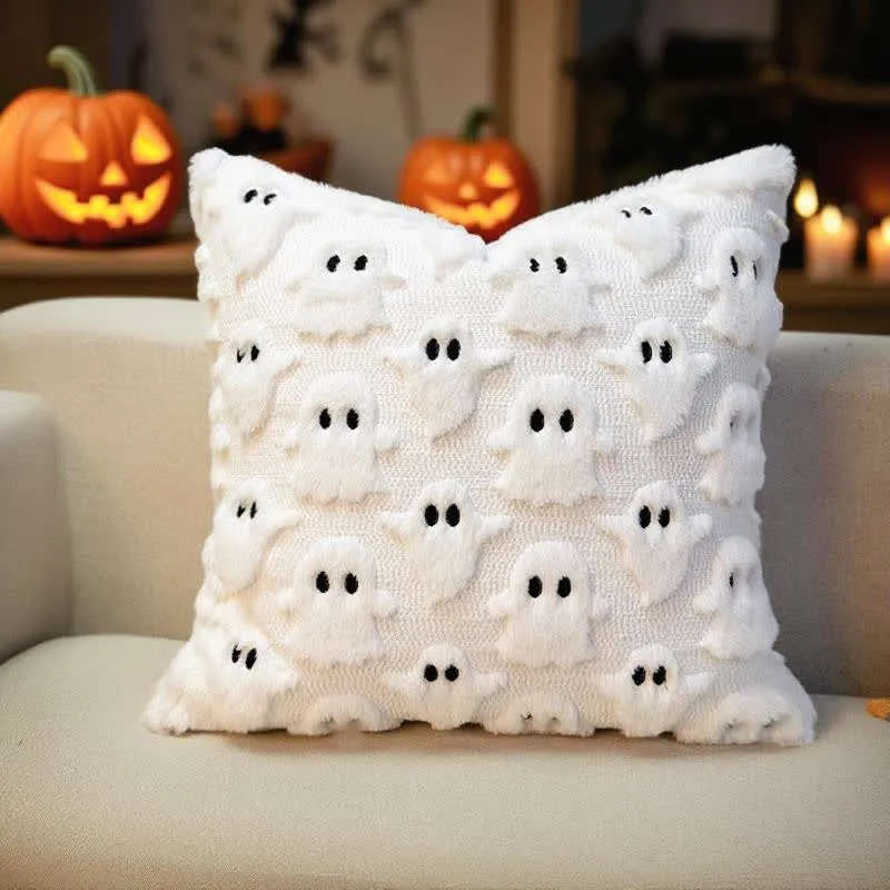 Bestickte Kissenbezüge mit Halloween-Geist (2 Stück)