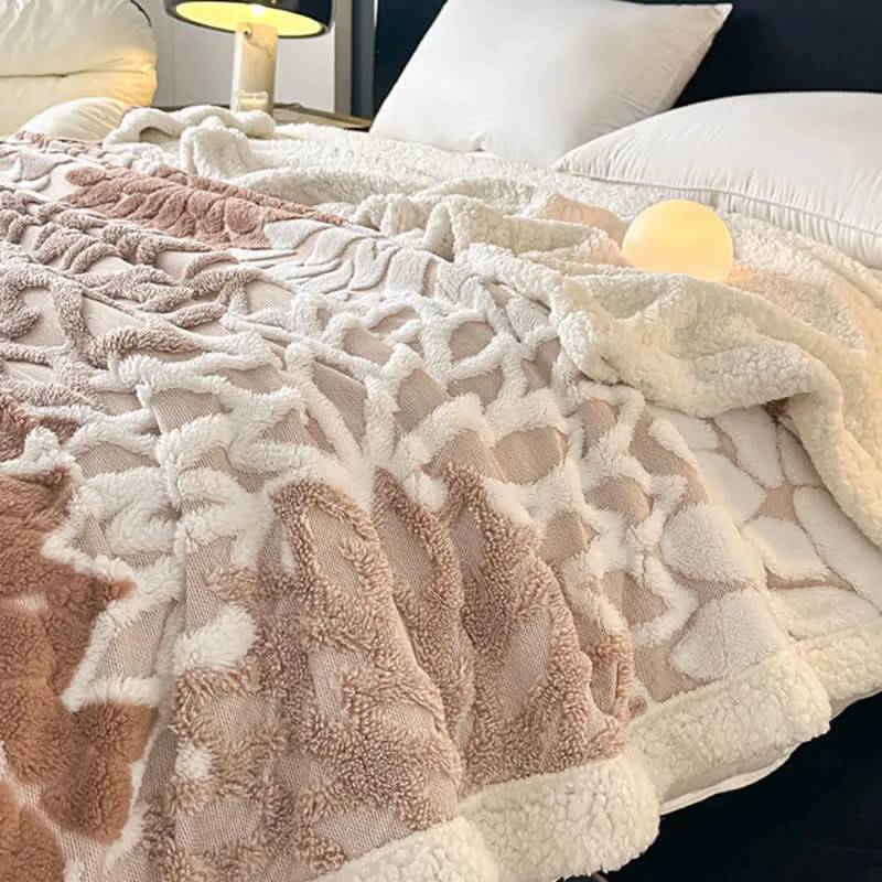 Sherpa-Decke mit floralem Muster