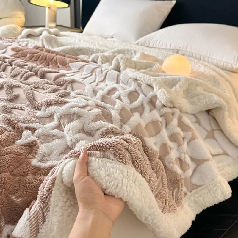 Sherpa-Decke mit floralem Muster