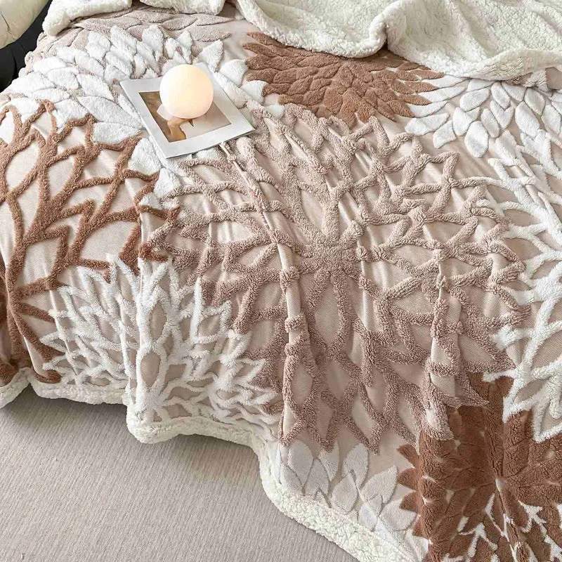 Sherpa-Decke mit floralem Muster