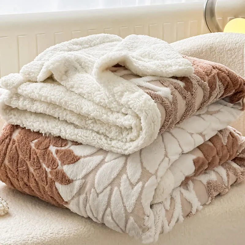 Sherpa-Decke mit floralem Muster