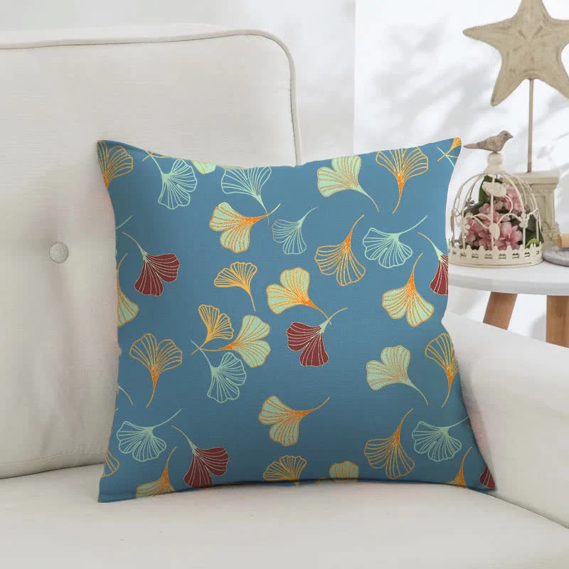 Quadratische Kissenbezüge aus Ginkgo-Biloba-Baumwolljacquard (2 Stück)