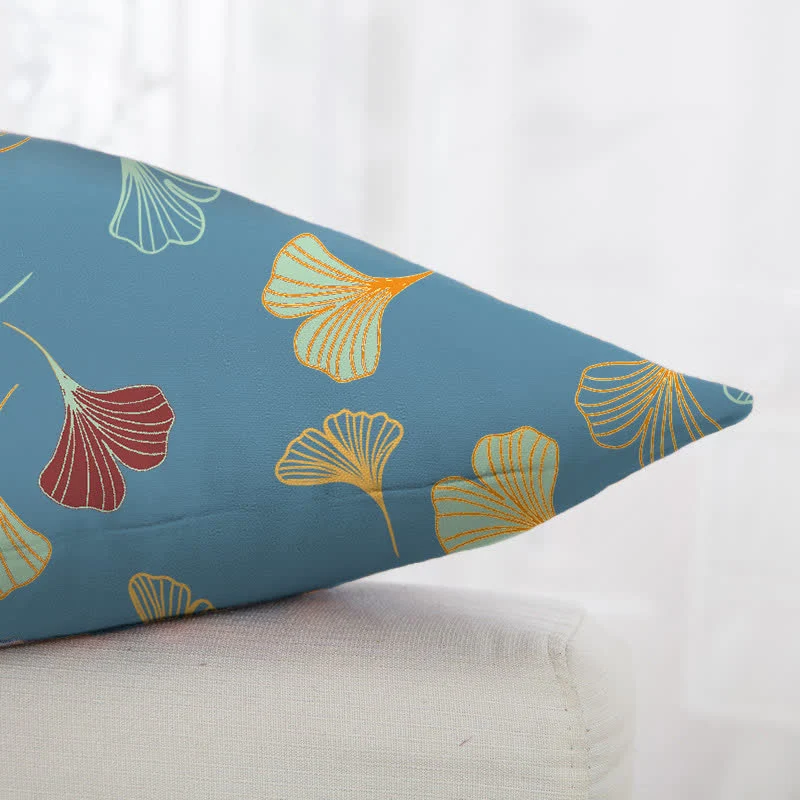 Quadratische Kissenbezüge aus Ginkgo-Biloba-Baumwolljacquard (2 Stück)