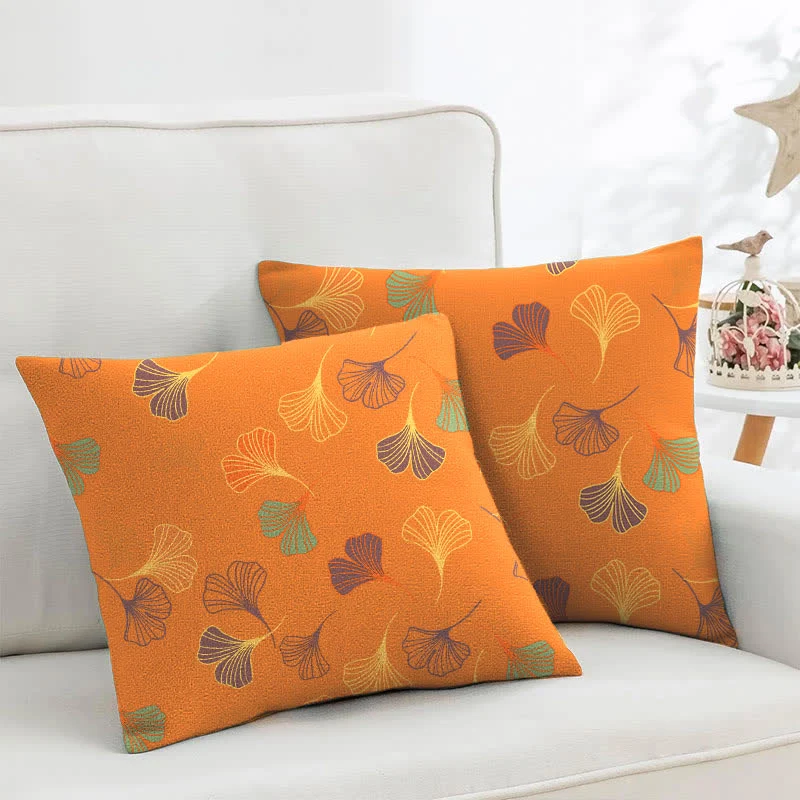 Quadratische Kissenbezüge aus Ginkgo-Biloba-Baumwolljacquard (2 Stück)