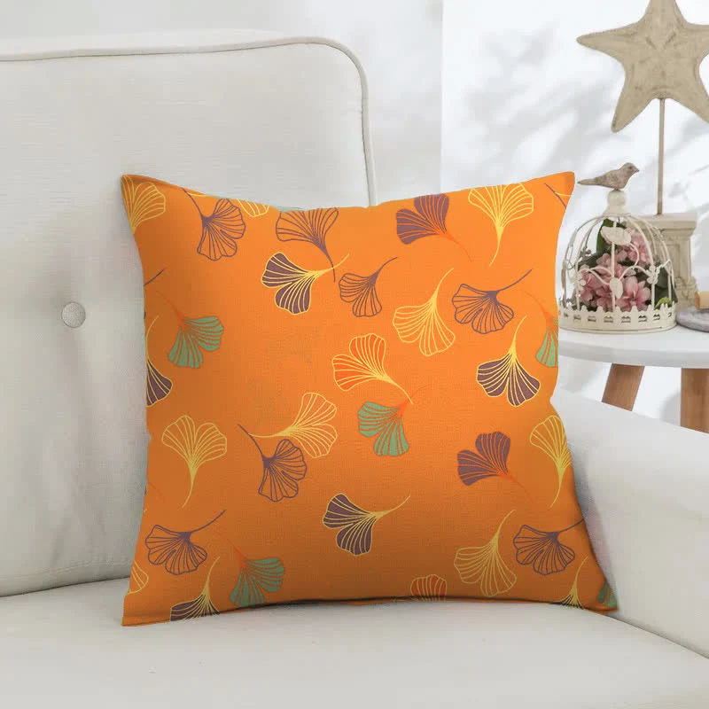 Quadratische Kissenbezüge aus Ginkgo-Biloba-Baumwolljacquard (2 Stück)