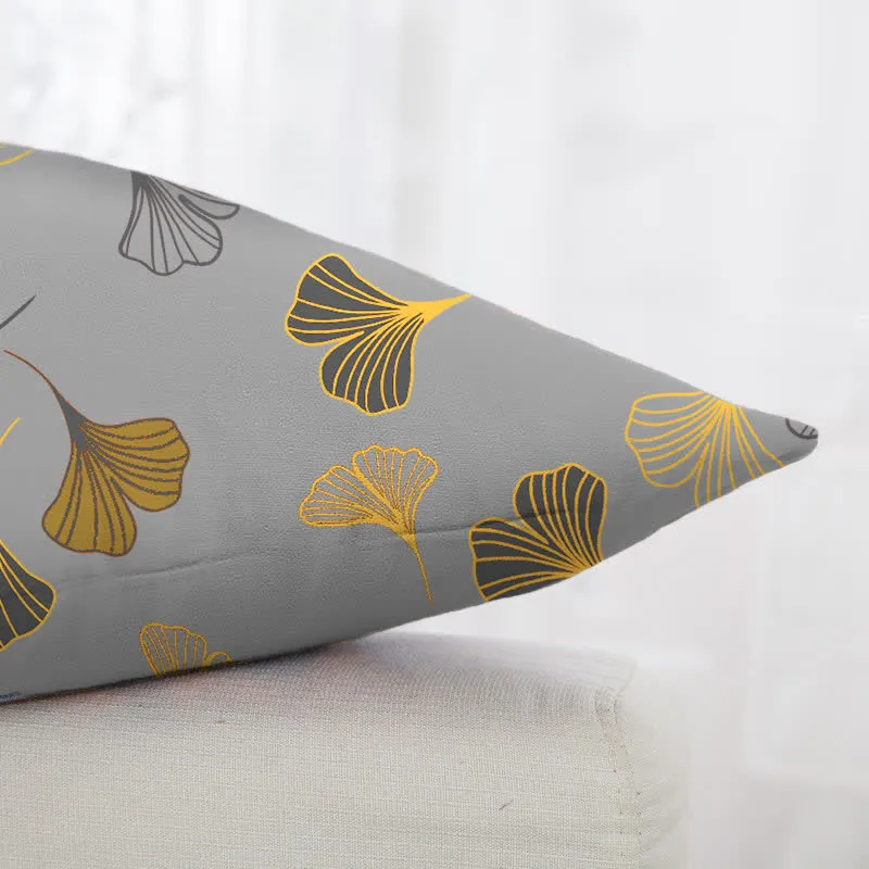 Quadratische Kissenbezüge aus Ginkgo-Biloba-Baumwolljacquard (2 Stück)