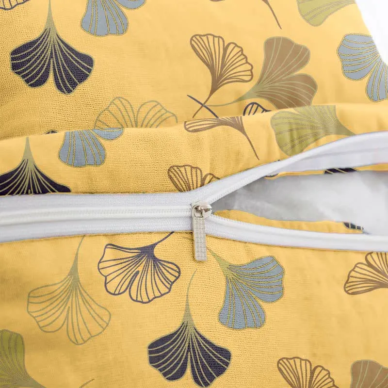 Quadratische Kissenbezüge aus Ginkgo-Biloba-Baumwolljacquard (2 Stück)
