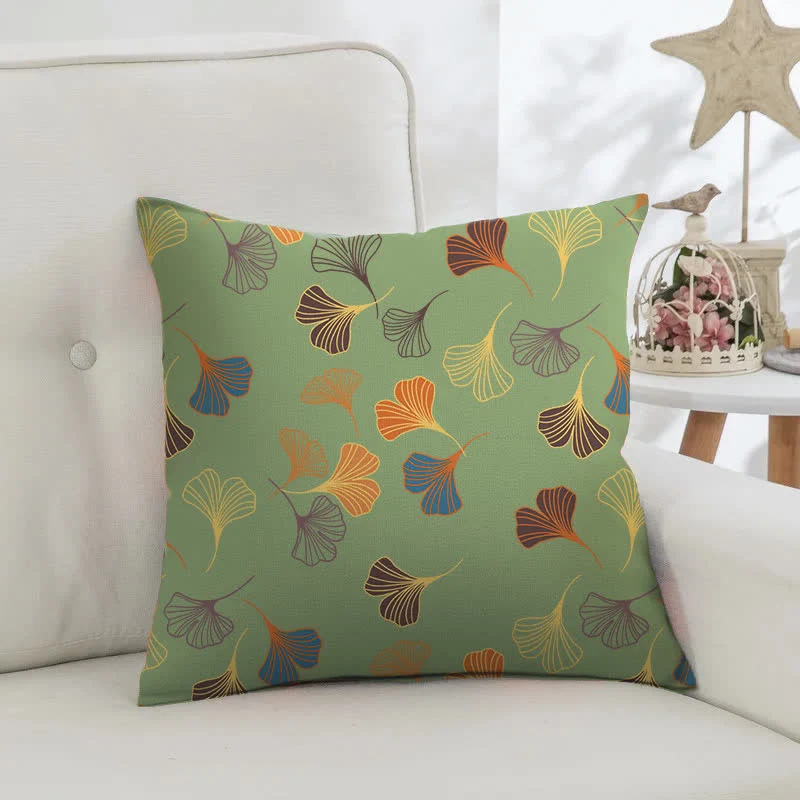 Quadratische Kissenbezüge aus Ginkgo-Biloba-Baumwolljacquard (2 Stück)