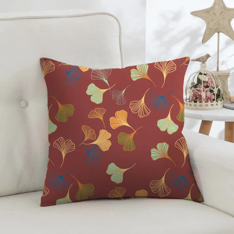 Quadratische Kissenbezüge aus Ginkgo-Biloba-Baumwolljacquard (2 Stück)