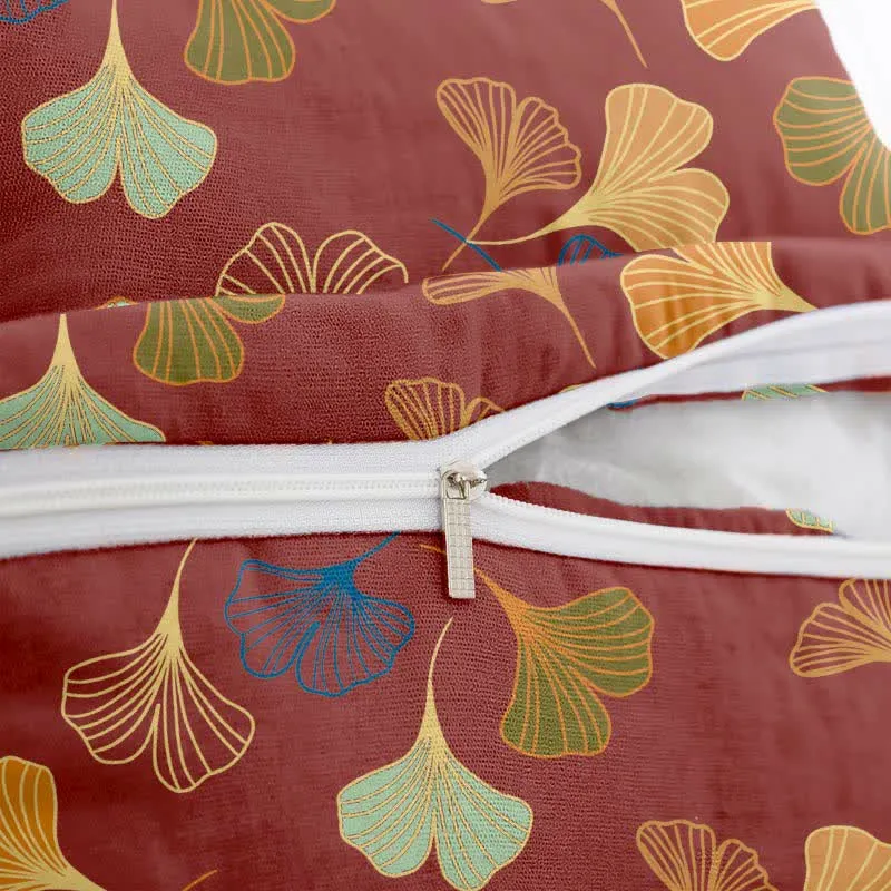 Quadratische Kissenbezüge aus Ginkgo-Biloba-Baumwolljacquard (2 Stück)