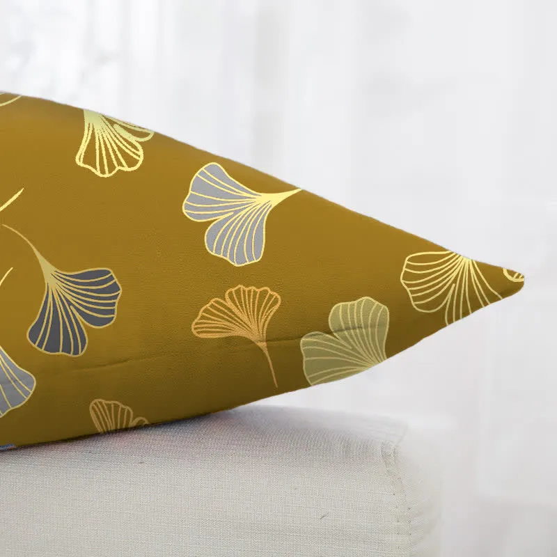 Quadratische Kissenbezüge aus Ginkgo-Biloba-Baumwolljacquard (2 Stück)