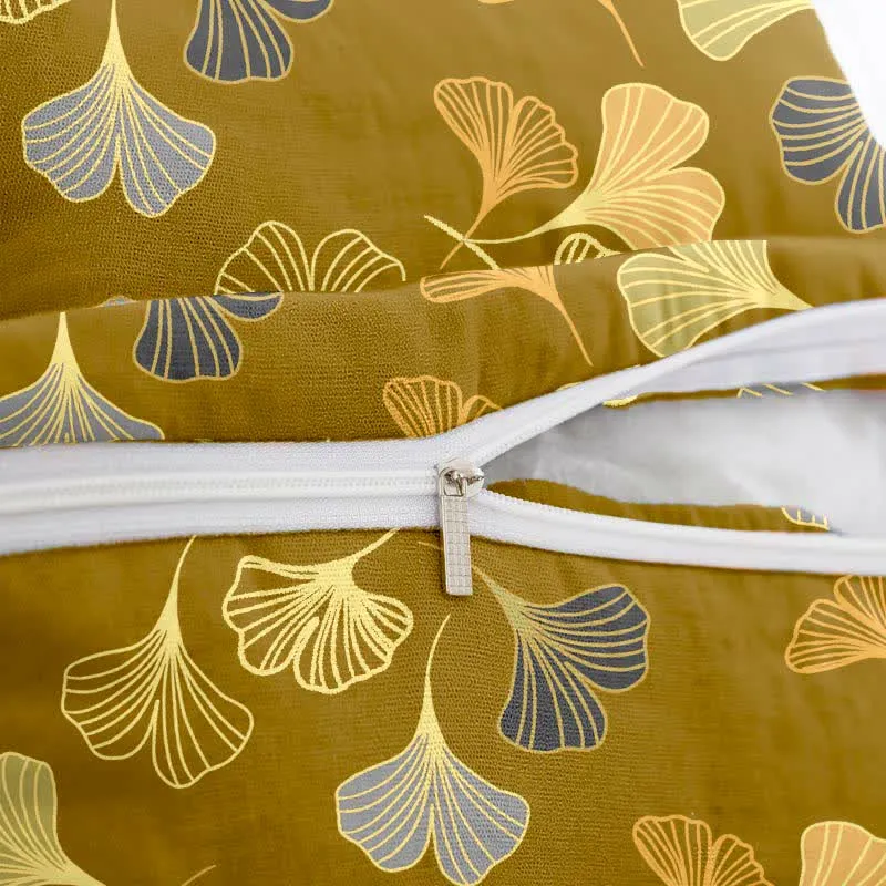 Quadratische Kissenbezüge aus Ginkgo-Biloba-Baumwolljacquard (2 Stück)