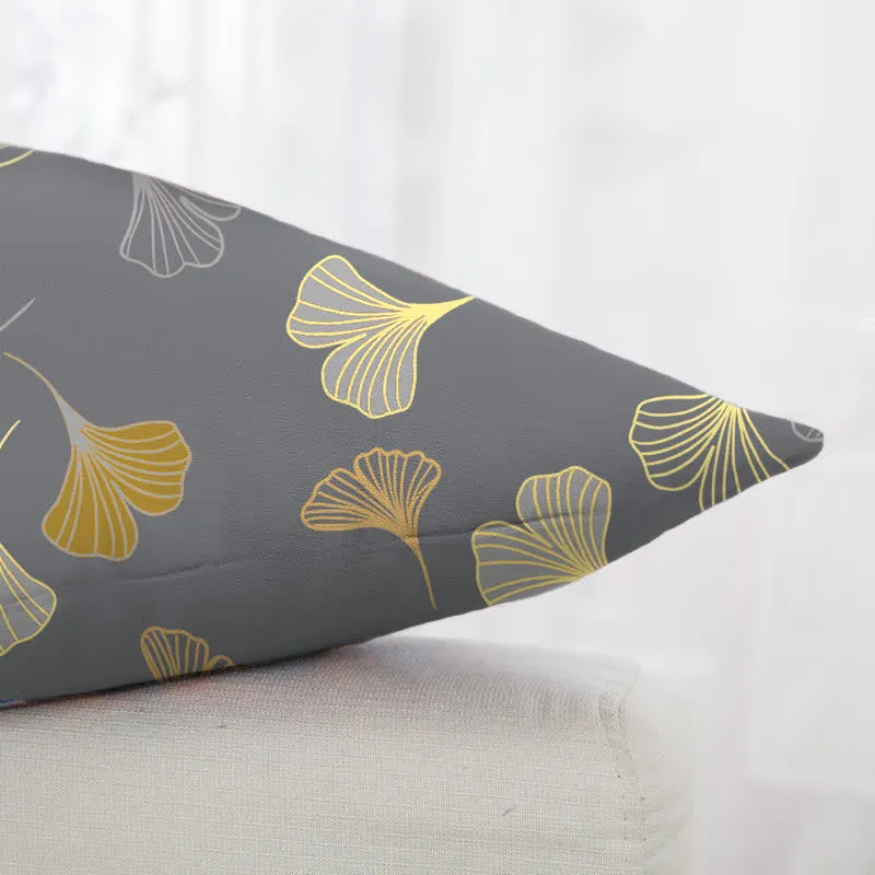 Quadratische Kissenbezüge aus Ginkgo-Biloba-Baumwolljacquard (2 Stück)