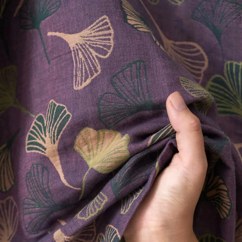 Kimono-Bademantel aus Ginkgo-Biloba-Baumwolle