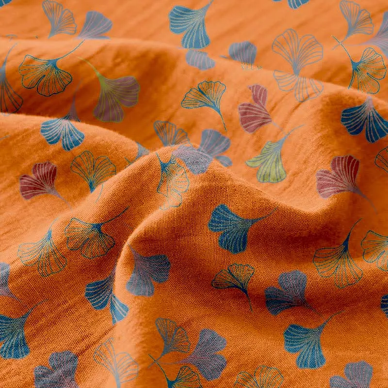 Tagesdecke aus Baumwollgaze-Jacquard „Ginkgo Biloba“