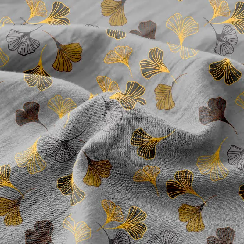 Tagesdecke aus Baumwollgaze-Jacquard „Ginkgo Biloba“