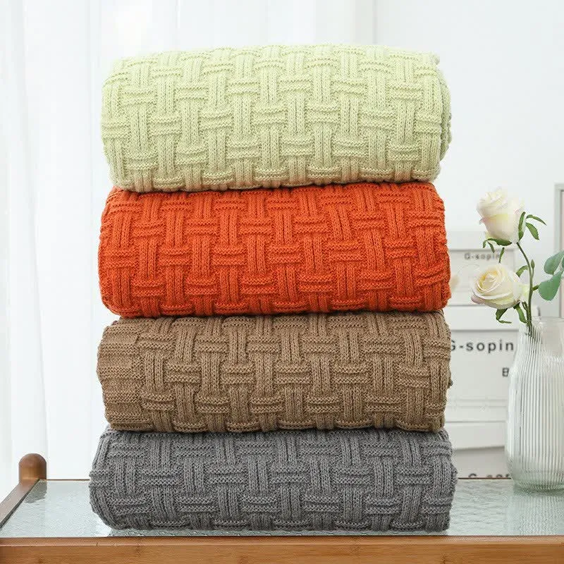 Ownkoti Solid Knot Strukturierte Strickdecke