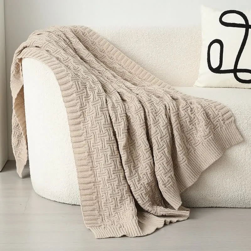 Ownkoti Solid Knot Strukturierte Strickdecke