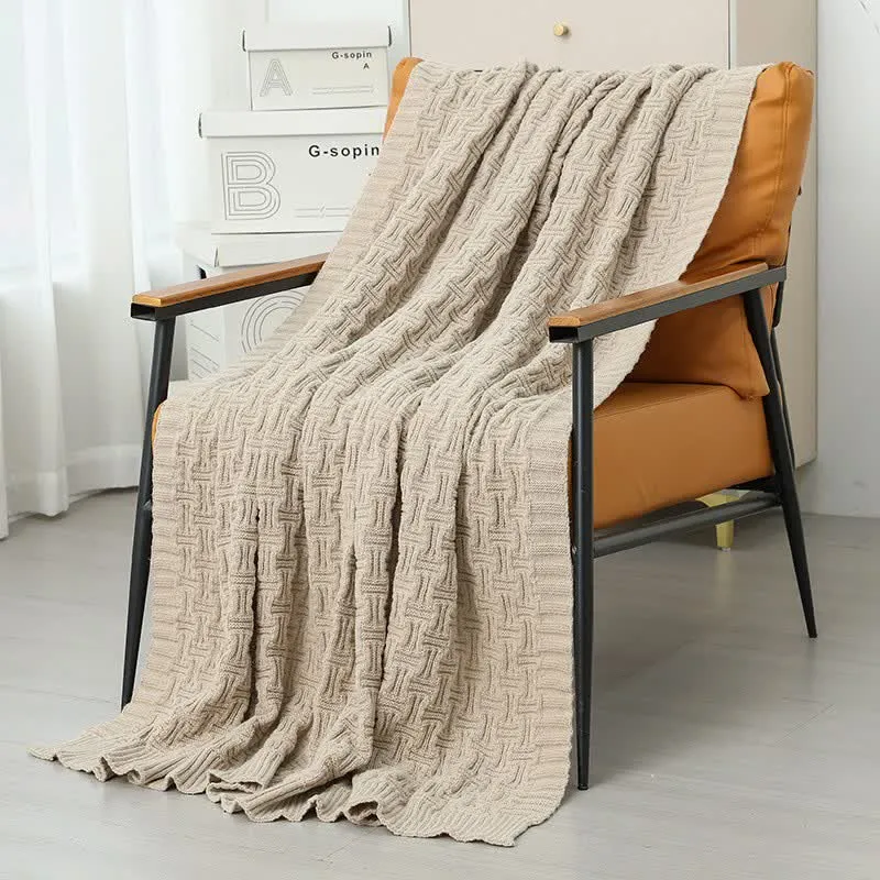 Ownkoti Solid Knot Strukturierte Strickdecke