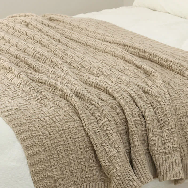 Ownkoti Solid Knot Strukturierte Strickdecke