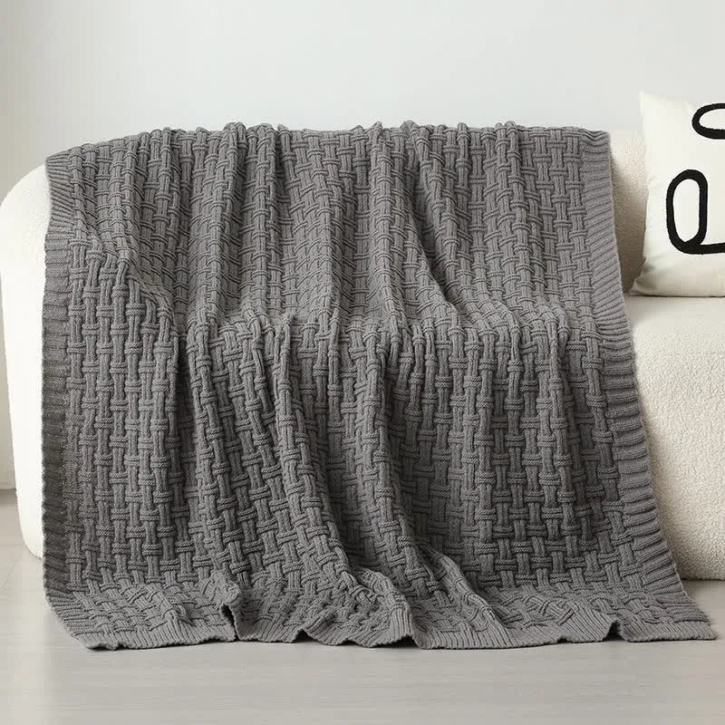 Ownkoti Solid Knot Strukturierte Strickdecke