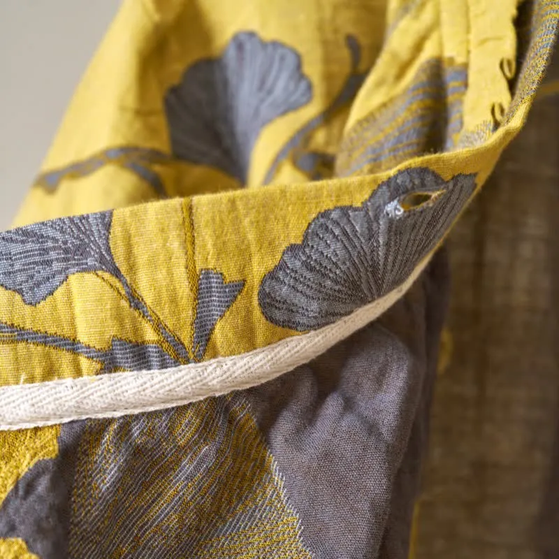 Ginkgoblatt Hanfu-inspiriertes Baumwoll-Nachthemd
