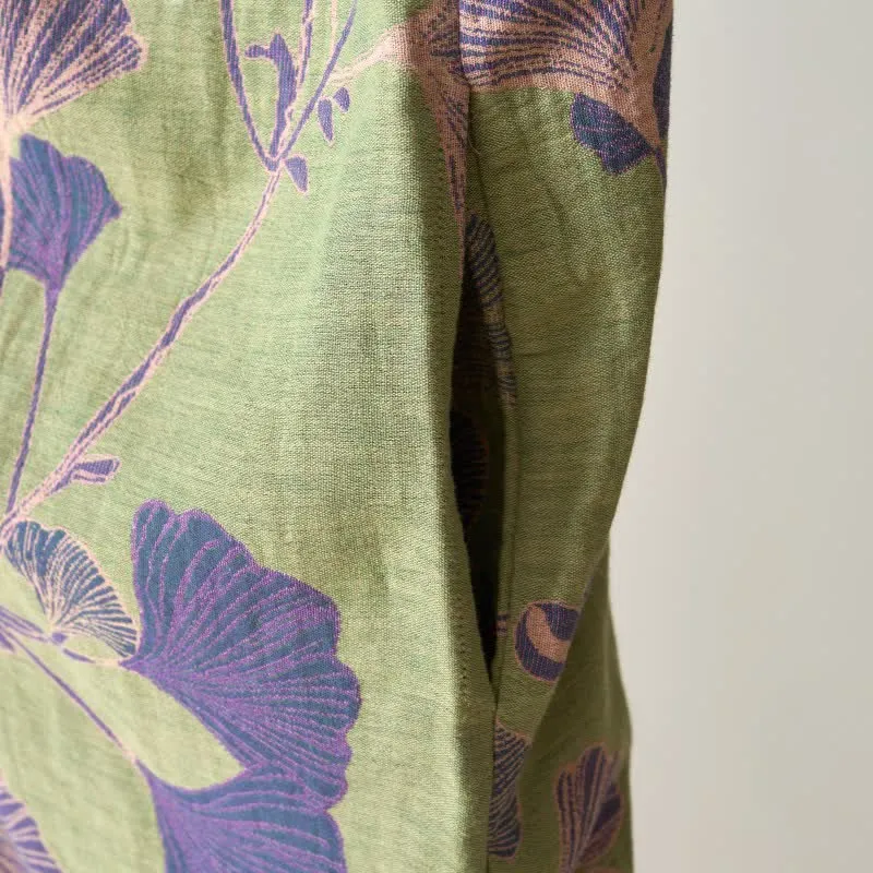 Ginkgoblatt Hanfu-inspiriertes Baumwoll-Nachthemd