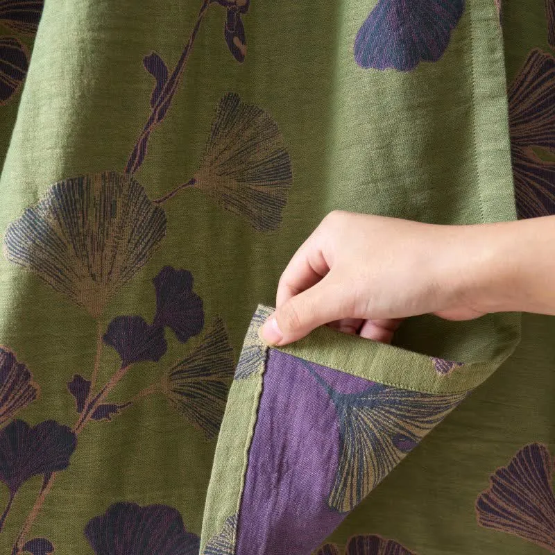 Ginkgoblatt Hanfu-inspiriertes Baumwoll-Nachthemd