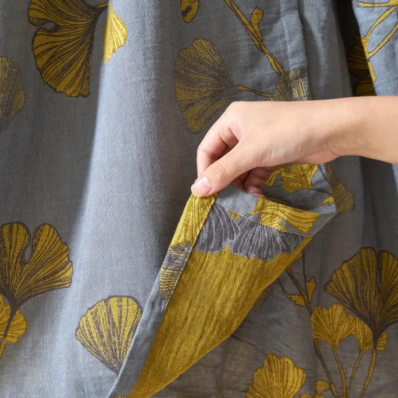Ginkgoblatt Hanfu-inspiriertes Baumwoll-Nachthemd