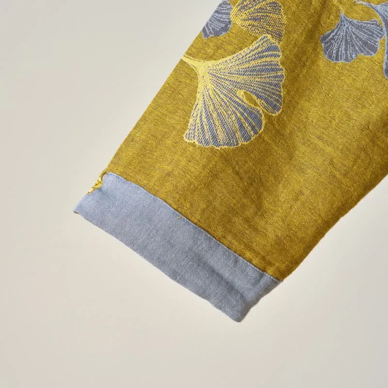 Ginkgoblatt Hanfu-inspiriertes Baumwoll-Nachthemd