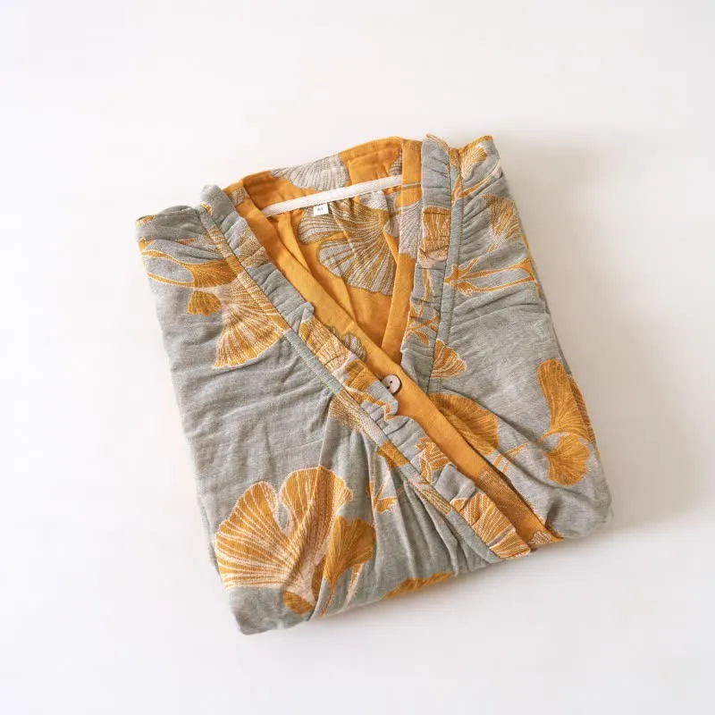 Ginkgoblatt Hanfu-inspiriertes Baumwoll-Nachthemd